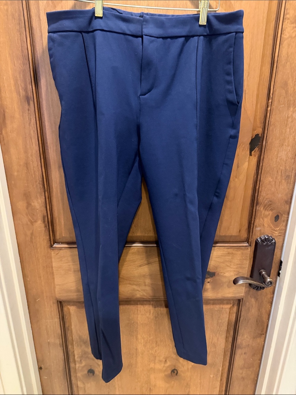 Eloquii Women’s Ultimate Stretch Pin-tuck Pants in Navy